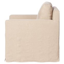 Cisco Home Louis Modern Classic Logan Beige Linen Slipcovered Swivel Arm Chair|