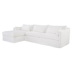 Cisco Home Rebecca Modern White Cotton Slipcovered Sectional Sofa - Left Arm Facing|