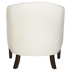 Cisco Home Crescent Modern Classic Cream Leather Round Upholstered Arm Chair|