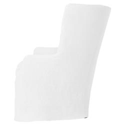 Cisco Home Federico Modern Classic White Linen Slip Cover Wing Back Arm Chair|