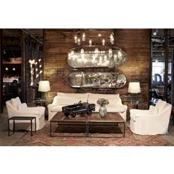 Cisco Home Genevieve Modern Classic  Ivory Linen Slipcovered Sofa - 84 inch|