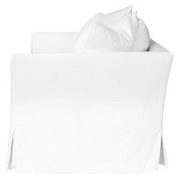 Cisco Home Seda Modern Classic White Cotton Slip Cover Loveseat|