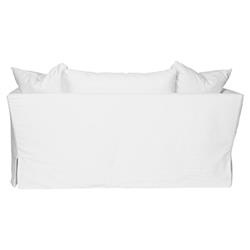Cisco Home Seda Modern Classic White Cotton Slip Cover Loveseat|