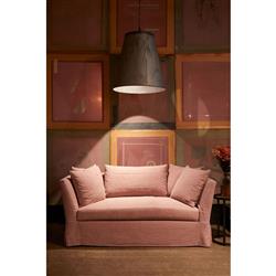 Cisco Home Seda Modern Classic Pink Cotton Slip Cover Loveseat|