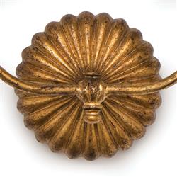 Kendra French Country Antique Gold Leaf 2 Shades Wall Sconce|