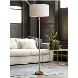 Clove French Country Antique Gold Leaf Stem Floor Lamp|