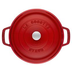 Staub Cherry Red 2.75 Quart Cast Iron Round Cocotte Pot|