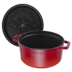Staub Cherry Red 2.75 Quart Cast Iron Round Cocotte Pot|