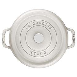 Staub White Truffle 2.75 Quart Cast Iron Round Cocotte Pot|