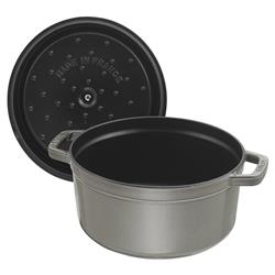 Staub Graphite Grey 2.75 Quart Cast Iron Round Cocotte Pot|