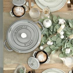 Staub Graphite Grey 2.75 Quart Cast Iron Round Cocotte Pot|