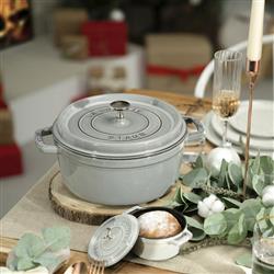 Staub Graphite Grey 2.75 Quart Cast Iron Round Cocotte Pot|