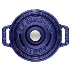 Staub Dark Blue 2.75 Quart Cast Iron Round Cocotte Pot|