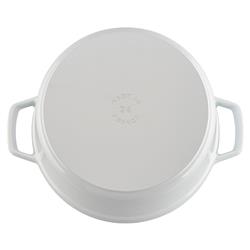 Staub White Cast Iron Round Cocotte Pot - 5.5 Quart|