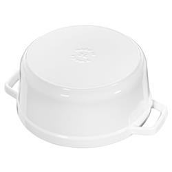 Staub White Cast Iron Round Cocotte Pot - 5.5 Quart|