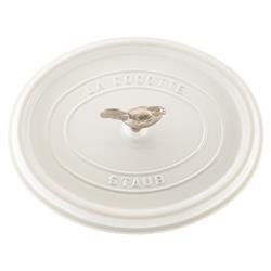 Staub White 5.8 Quart Cast Iron Oval Cocotte Pot|