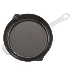 Staub White Cast Iron Frying Pan With Spout - 10"|