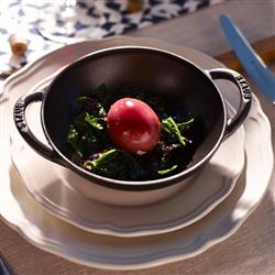 Staub Black Cast Iron Wok With Lid - 6.5 Inch|