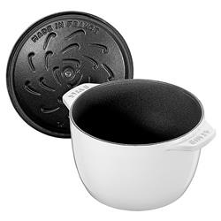 Staub White 1.6 Quart Cast Iron Rice Cocotte Pot|