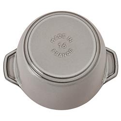 Staub Graphite Grey 1.6 Quart Cast Iron Rice Cocotte Pot|
