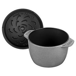Staub Graphite Grey 1.6 Quart Cast Iron Rice Cocotte Pot|
