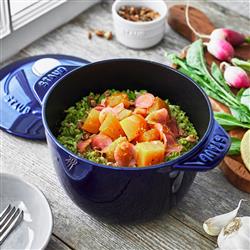 Staub Dark Blue 1.6 Quart Cast Iron Rice Cocotte Pot|