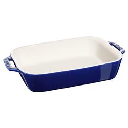 Staub Dark Blue Ceramic Rectangular 2 Piece Bakeware Set|