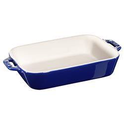 Staub Dark Blue Ceramic Rectangular 2 Piece Bakeware Set|
