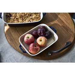 Staub Dark Blue Ceramic Rectangular 2 Piece Bakeware Set|