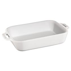 Staub White Ceramic Rectangular 2 Piece Bakeware Set|