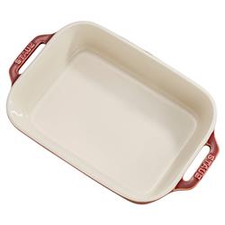Staub Rustic Red Ceramic Rectangular 2 Piece Bakeware Set|