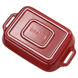 Staub Rustic Red Ceramic Rectangular 2 Piece Bakeware Set|