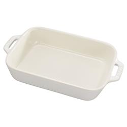 Staub Rustic Ivory Ceramic Rectangular 2 Piece Bakeware Set|