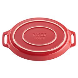 Staub Cherry Red Ceramic Oval 2 Piece Bakeware Set|