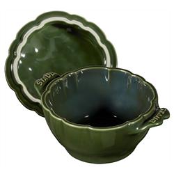 Staub Green 0.5 Quart Ceramic Artichoke Cocotte Pot|