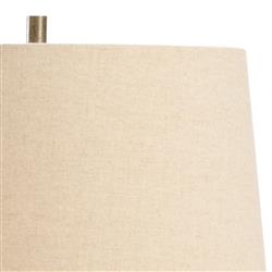 Leila Mid-Century Bronze Iron Beige Fabric Shade Floor Lamp|