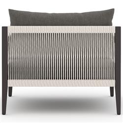 Cheryl Rustic Lodge Black Cushion Aluminum Frame Outdoor Arm Lounge Chair|