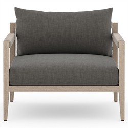 Cheryl Modern Black Cushion Natural Teak Wood Outdoor Arm Chair|