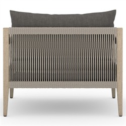 Cheryl Modern Black Cushion Natural Teak Wood Outdoor Arm Chair|