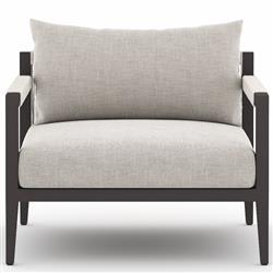 Cheryl Modern Light Grey Cushion Black Aluminum Outdoor Arm Chair|