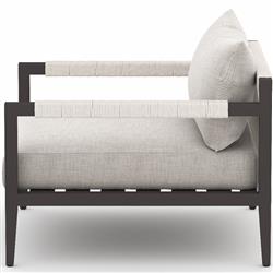 Cheryl Modern Light Grey Cushion Black Aluminum Outdoor Arm Chair|