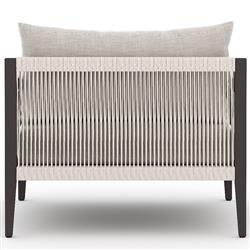 Cheryl Modern Light Grey Cushion Black Aluminum Outdoor Arm Chair|