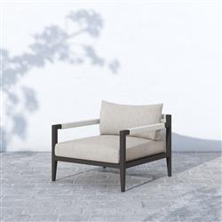Cheryl Modern Light Grey Cushion Black Aluminum Outdoor Arm Chair|