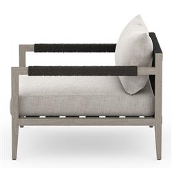Cheryl Modern Light Grey Cushion Teak Wood Outdoor Arm Chair|