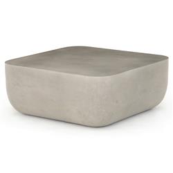 Yvonne Industrial Loft Grey Concrete Outdoor Block Coffee Table|