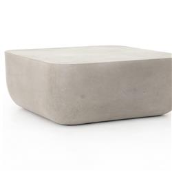Yvonne Industrial Loft Grey Concrete Outdoor Block Coffee Table|