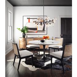 Khalil Rustic Lodge Light Brown Wood Bronze Iron Curved Sideboard|