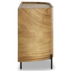 Khalil Rustic Lodge Light Brown Wood Bronze Iron Curved Sideboard|