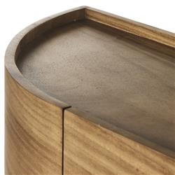 Khalil Rustic Lodge Light Brown Wood Bronze Iron Curved Sideboard|