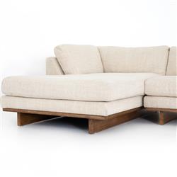 Ethan Modern Classic Cream Performance Sectional Sofa - 70" Left Arm Facing|